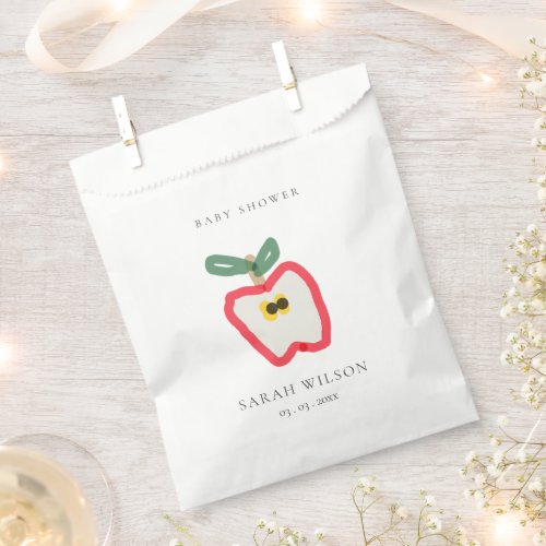 Modern Kids Hand Drawn Apple Fruit Baby Shower Favor Bag