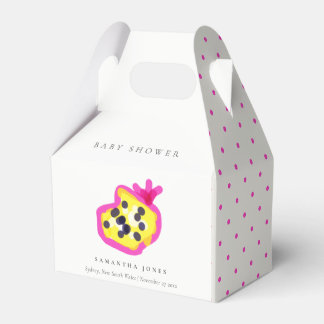 Modern Kids Hand Drawn Passion Fruit Baby Shower Favor Boxes