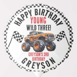 Modern Kids Monster Trucks Birthday Party Balloon