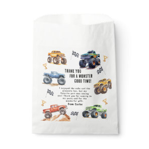 Modern Kids Monster Trucks Birthday Party Favor Bag