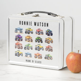 Modern Kids Monster Trucks Metal Lunch Box