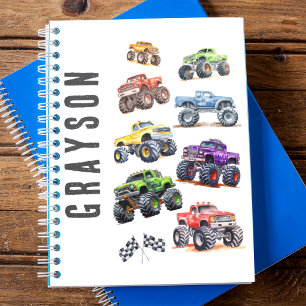 Modern Kids Monster Trucks Notebook