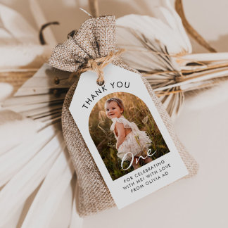 Modern Kids Photo Birthday Gift Tags