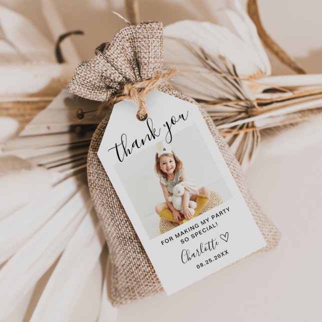 Modern Kids Photo Birthday Gift Tags (Creator Uploaded)