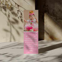 Modern Kids Photo Birthday | Pink Thank You