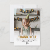 Modern Kids Photo Birthday | Thank You Card (Front)