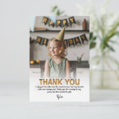 Modern Kids Photo Birthday | Thank You Card (Standing Front)