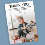 Modern Kids Photo Birthday | Thank You Card<br><div class="desc">Send an extra special thank you card to your guests, thanking them for attending your party and gratitude for their gifts. Featuring your favorite photo from your birthday/christening/baby shower/party with playful text that reads "THANK YOU" and "i enjoyed the cake and the presents too, but my favorite part was seeing...</div>