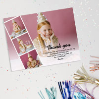 Modern Kids Photo Birthday Thank You