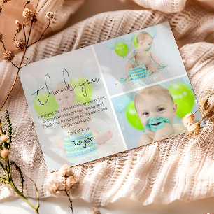 Modern Kids Photo Collage Thank You Card