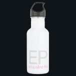 Modern Kids Pink White Personalized Small Stainless Steel Water Bottle<br><div class="desc">Simple,  professional and understated personalized small pink,  white,  and gray stainless steel water bottle with a simple custom kids monogram with 2 initial letters,  and name you can edit to any fonts or colors to create your own elegant and sophisticated looking kids metal water bottle that's perfect for school.</div>