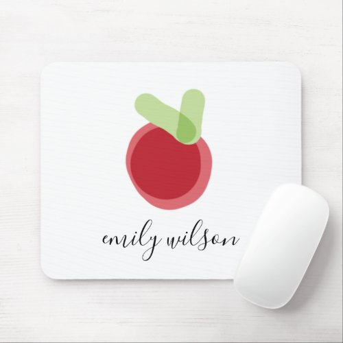 Modern Kids School Teacher Hand Drawn Apple  Mouse Pad