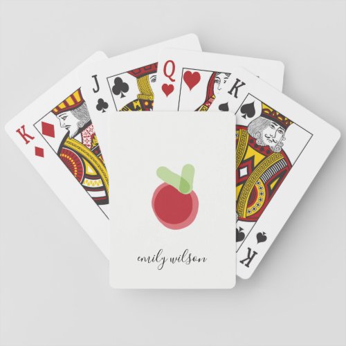 Modern Kids School Teacher Hand Drawn Apple Poker Cards