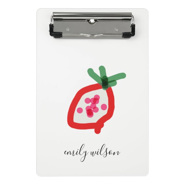 Modern Kids School Teacher Hand Drawn Dragon Fruit Mini Clipboard (Front)