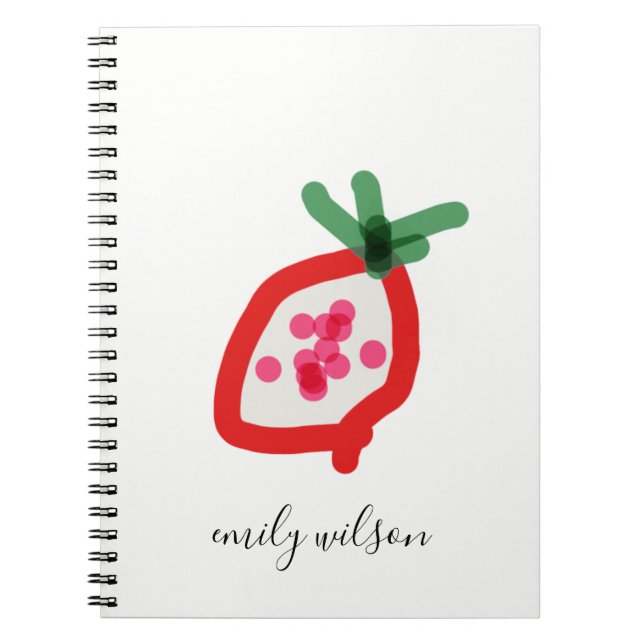 Modern Kids School Teacher Hand Drawn Dragon Fruit Notebook (Front)