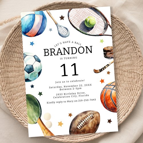 Modern Kids Sports Ball Birthday Party