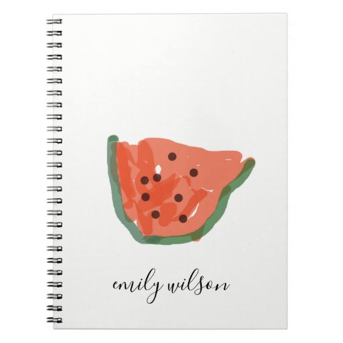 Modern Kids Teacher Hand Drawn Watermelon Fruit Notebook