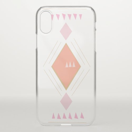 Modern Kilim Geometric Pattern in Pretty Pink iPhone X Case