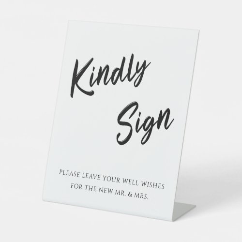 Modern Kindly Sign Guestbook Wedding Sign
