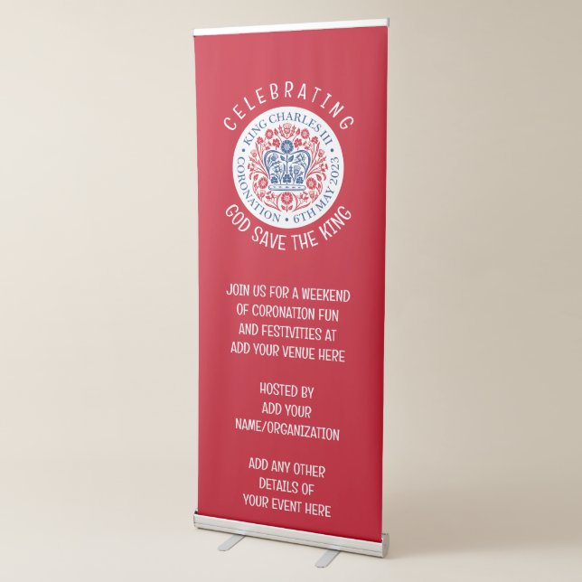 Modern KING CHARLES III Coronation Retractable Banner (3/4)