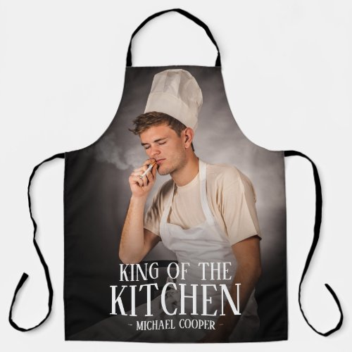Modern King of the Kitchen Photo  Name Apron