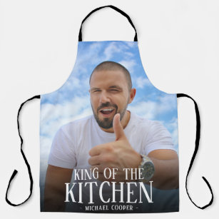 Modern King of the Kitchen Photo   Name Apron