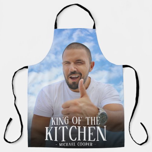 Modern King of the Kitchen Photo  Name Apron
