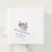 Modern Kiss Miss Goodbye Thank You Bridal Shower Favor Tags (In Situ)