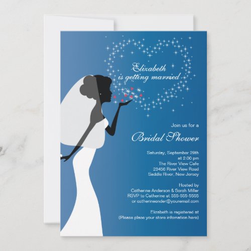 Modern Kissing Bride Bridal Shower Invitation