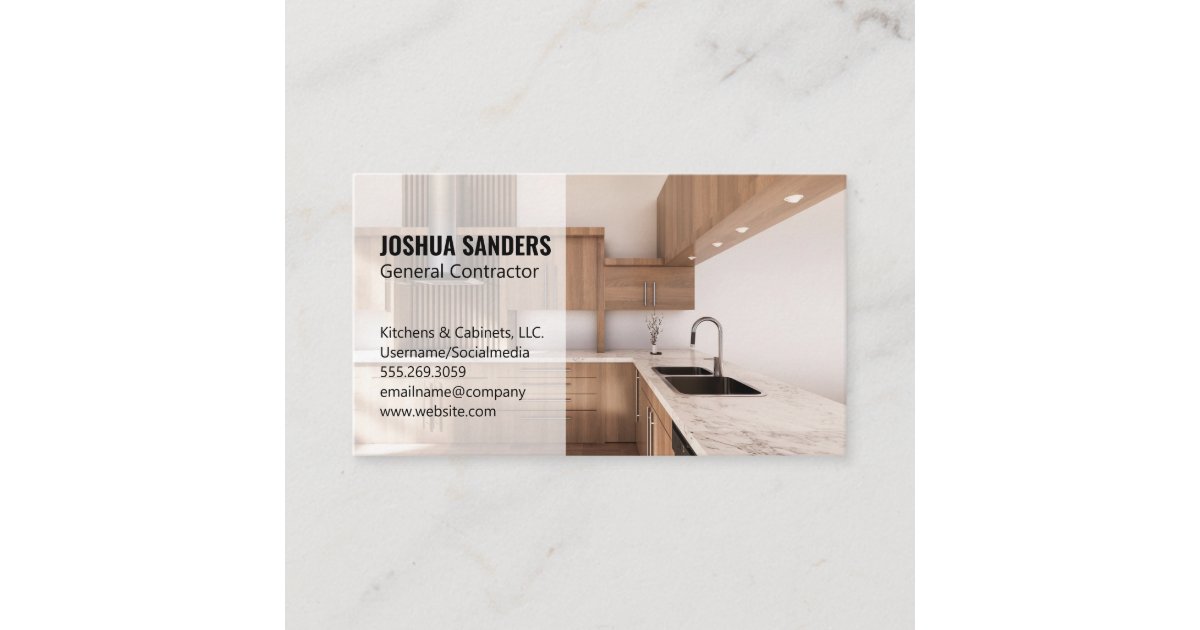 Modern Kitchen | Cabinetry | Home Interior Business Card | Zazzle
