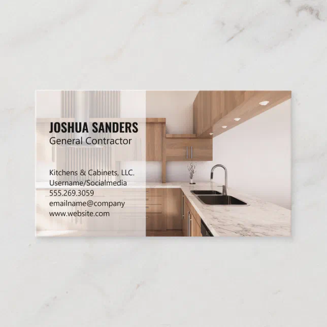 Modern Kitchen | Cabinetry | Home Interior Business Card | Zazzle