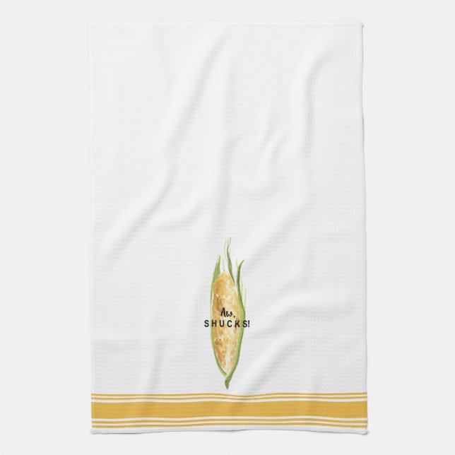 Modern Kitchen Corn pun art towel (Vertical)
