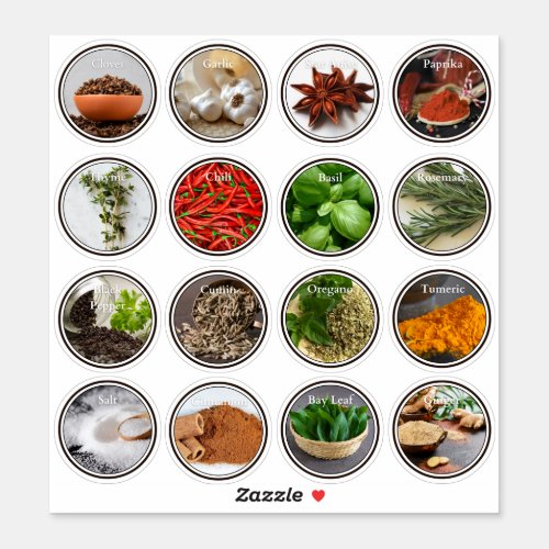 Modern Kitchen Culinary Herbs Spices Jar Labels 