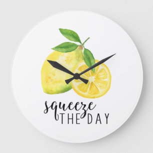 MODERN KITCHEN LEMON PUN LARGE CLOCK