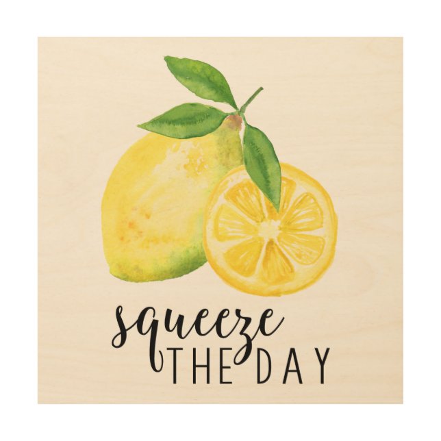 MODERN KITCHEN LEMON PUN WOOD WALL ART (Front)