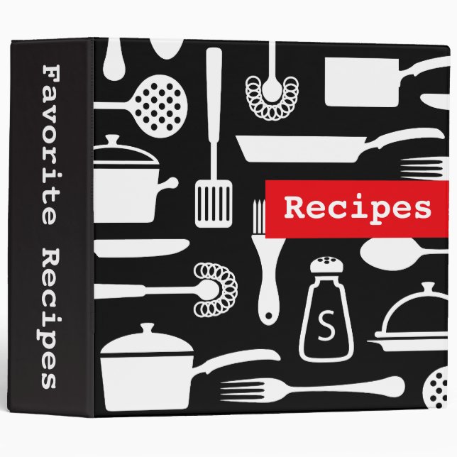 Modern kitchen recipe binder / organizer (Front/Spine)