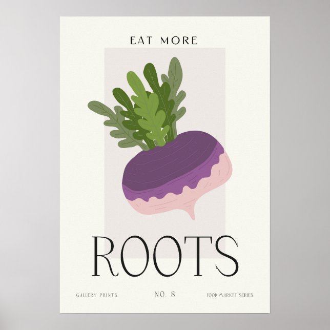 Modern Kitchen Root Vegetable Art Minimalist Food  Poster (Front)