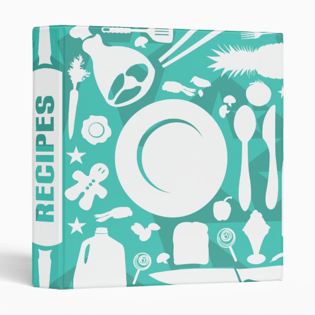 Modern Kitchen Utensils Recipe Binder. Binder (Front/Spine)