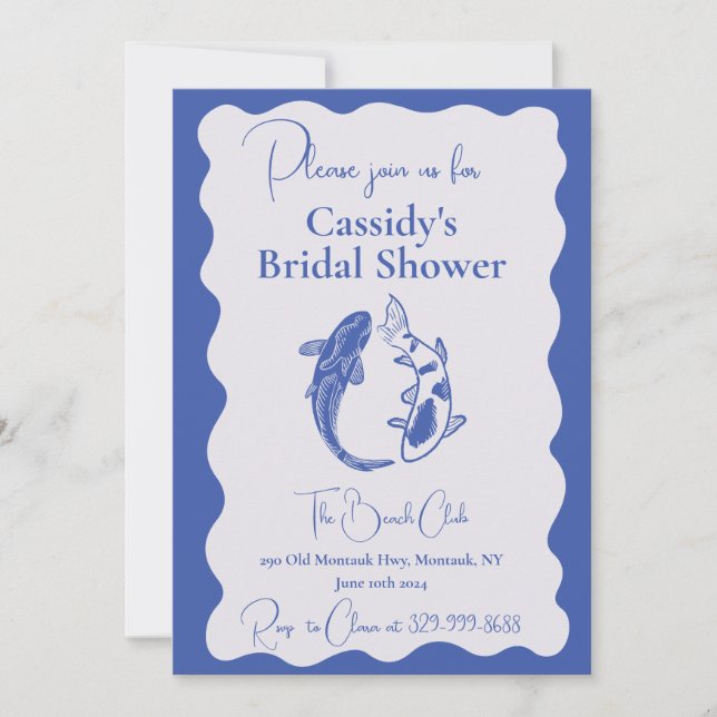 Modern Koi Fish Bridal Shower Invitation (Front)