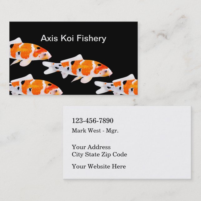 Modern Koi Fishery Business Cards (Front/Back)