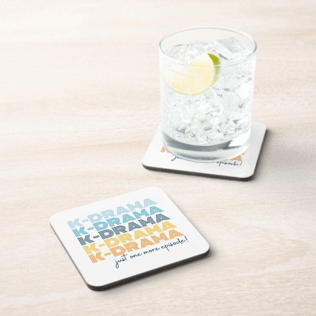 Modern Korean Drama Lover Just One More Episode Beverage Coaster (Right Side)