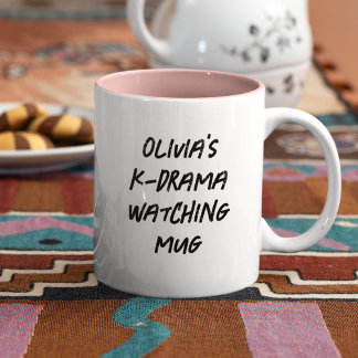 Modern Korean Drama Personalized Kdrama Watching Two-Tone Coffee Mug
