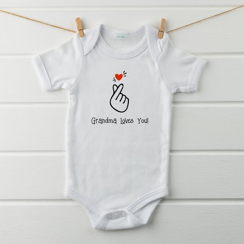 Modern Korean Love Sign Symbol Baby Bodysuit