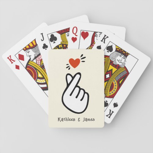 Modern Korean Love Symbol Personalized Playing Cards