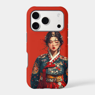 Modern Korean Woman in Hanbok Portrait  iPhone 17 Pro Case