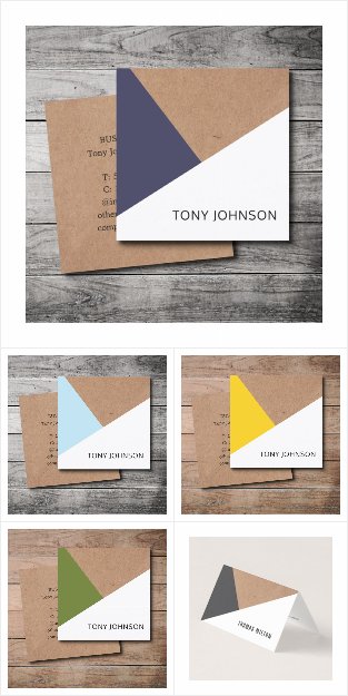 Modern Kraft Geometric Business Cards