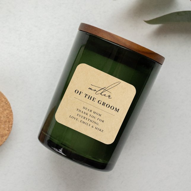 Modern Kraft Mother of the Groom Gift Square Sticker (Creator Uploaded)