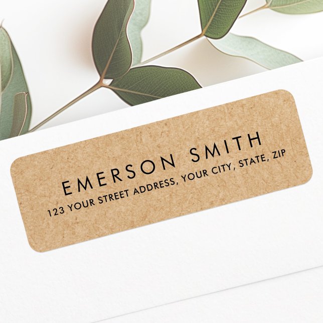 Modern Kraft paper look return address Label (Modern Kraft paper look return address Label)