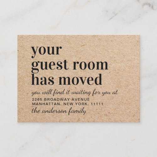 Modern Kraft Paper New Address Moving Announcement