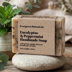 Modern Kraft Paper Style Soap Packaging Label